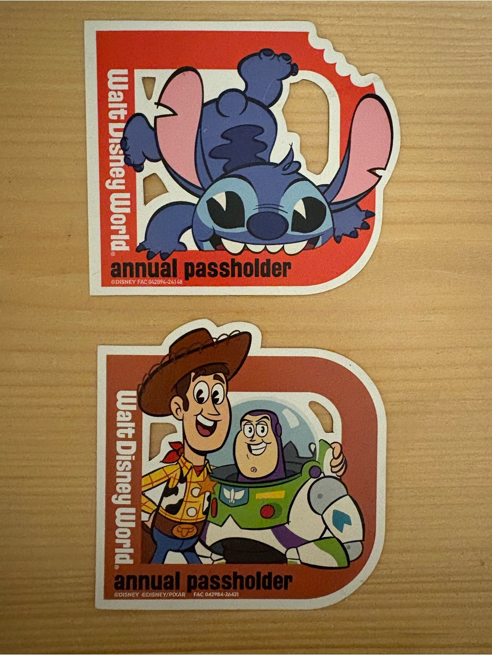 Walt Disney World Annual Passholder Magnets - Stitch & Toy Story Woody and Buzz